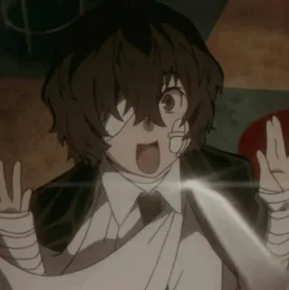 😃 9381dab3 Osamu Dazai Bungou Stray Dogs 动漫, 绷带, 文豪野犬, 太宰, 太宰治 telegram sticker