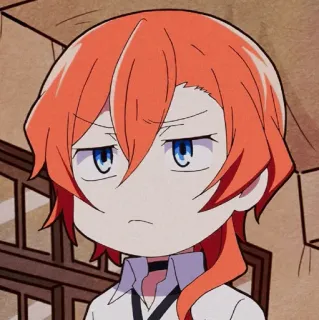 🥐 e80da918 Chuya Nakahara Bungo Stray Dogs Anime, Chibi, Bungo Stray Dogs, Chuya Nakahara, Mangá, Personagem telegram sticker