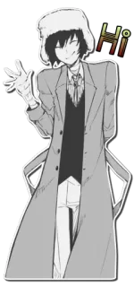 👋 0c10ebac Hi Anime, Charakter, Gruß, Wintermütze, Manga telegram sticker