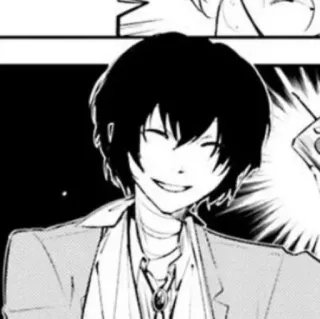 🧷 09d17ba7 Osamu Dazai Bungou Stray Dogs Anime, Mangá, Personagem, Sorrindo, Dazai telegram sticker