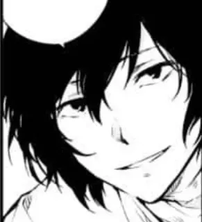 🌟 4549560e Dazai Osamu Bungou Stray Dogs Anime, Mangá, Dazai Osamu, Bungou Stray Dogs, Personagem, Sorriso irônico, Retrato telegram sticker