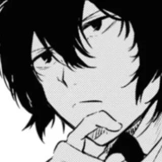 🤔 7b38f14c Osamu Dazai Bungo Stray Dogs Anime, Mangá, Osamu Dazai, Bungo Stray Dogs, Retrato, Pensando telegram sticker