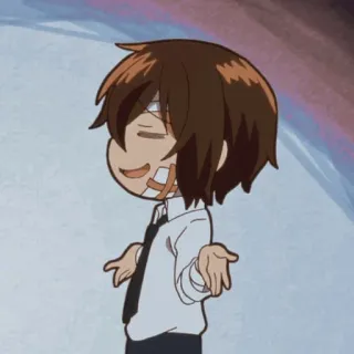 🕴 58839270 Anime, Chibi, Personnage, Bandages, Bureau, Cravate whatsapp sticker