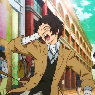 🍃 5fae0db7 Dazai Osamu Bungo Stray Dogs anime, bungo stray dogs, dazai, dazai osamu, personnage, manga whatsapp sticker