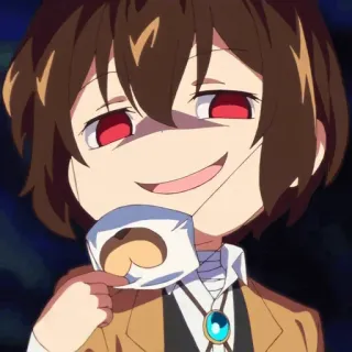 🍷 ab3c80d7 Osamu Dazai Bungou Stray Dogs Anime, Manga, Personnage, Drôle, Mignon, Dazaï whatsapp sticker