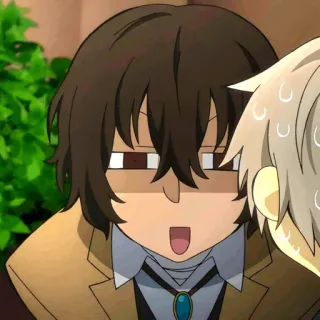 🖤 f355dc90 Dazai Osamu Bungo Stray Dogs Anime, Dazai Osamu, Bungo Stray Dogs, Réaction, Drôle whatsapp sticker