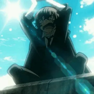 💉 047fb903 Dazai Osamu Bungou Stray Dogs anime, bungou stray dogs, dazai osamu, suicide, sitting telegram sticker