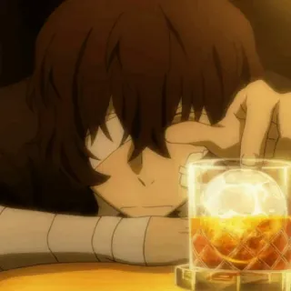 🌱 e229cc88 Osamu Dazai Bungo Stray Dogs anime, dazai, bungo stray dogs, osamu dazai, whiskey telegram sticker