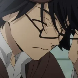 🍂 0d658557 Anime, Osoba, Okulary, Portret whatsapp sticker