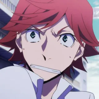 🍧 0f4fff4d anime, rude włosy, wyraz twarzy, kreskówka, męski whatsapp sticker