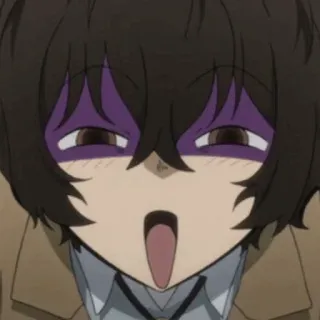 🥂 a61c308b Osamu Dazai Bungou Stray Dogs anime, Osamu Dazai, Bungou Stray Dogs, zszokowany, przesadna ekspresja telegram sticker