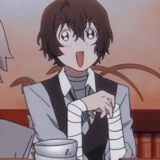 🏹 76407da3 Osamu Dazai Bungo Stray Dogs Anime, Bungo Stray Dogs, Dazai, Charakter, Bandagen, Fröhlich telegram sticker