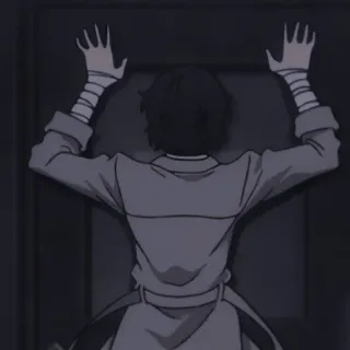 📜 8447cef6 Anime, Mann, Hände hoch, Mantel telegram sticker