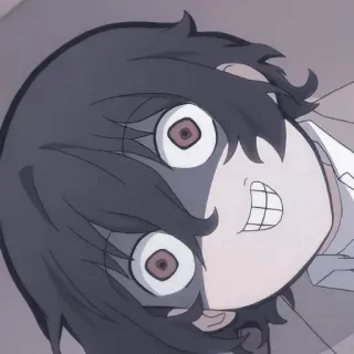 📜 991897c5 Anime, Verrückt, Gruselig, Unheimlich, Wahnsinnige Augen telegram sticker