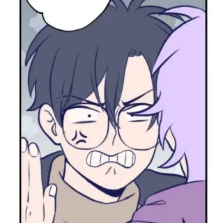 🌫 0a828d4a angry, cartoon, face, glasses, expression whatsapp sticker