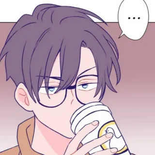 🚏 1dc05dcf ... anime, manga, cartoon, glasses, coffee, drink whatsapp sticker