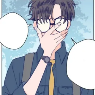 🚏 497e4a7b man, person, glasses, shock, upset, embarrassed whatsapp sticker