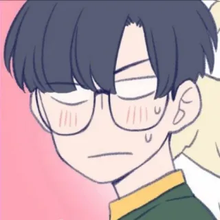 🚏 532d51f2 cartoon, anime, manga, character, glasses, sweat, expression, portrait whatsapp sticker