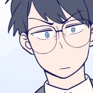 🌨 63388511 anime, cartoon, glasses, man, face, character whatsapp sticker