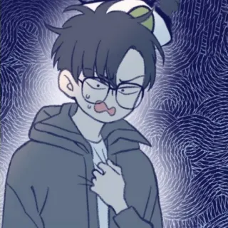 🌫 64e36c42 cartoon, anime, glasses, expression, character, boy whatsapp sticker