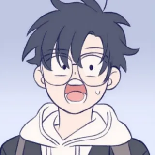 🚏 6ec2ffff cartoon, face, surprised, person, expression, glasses whatsapp sticker