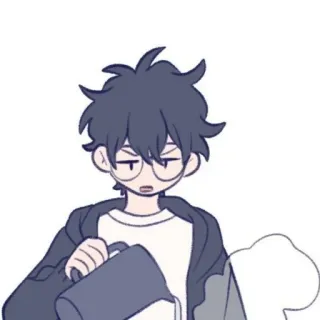 🌨 71e11450 character, cartoon, sleepy, coffee, cute, glasses whatsapp sticker