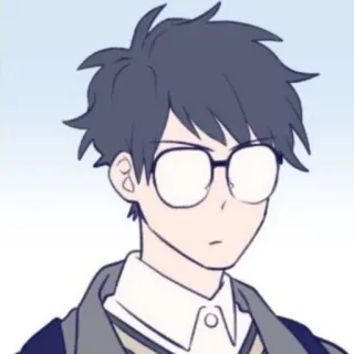 🚏 738d0482 anime, cartoon, boy, glasses, character, school uniform whatsapp sticker