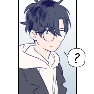 🌫 7a7e1416 ? cartoon, question, glasses, boy, thinking whatsapp sticker