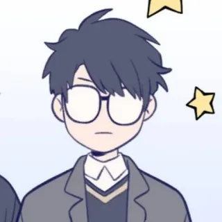 🌫 8c9ca385 cartoon, glasses, anime, drawing, student, school uniform, korean, webtoon whatsapp sticker