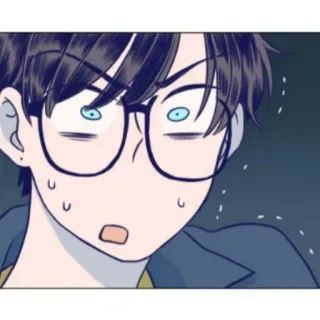 ⚓️ 9e3b3ccc anime, manga, cartoon, shocked, surprised, glasses whatsapp sticker