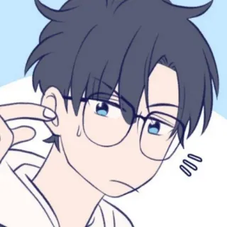 ⚓️ a07fcaf5 anime, cartoon, boy, glasses, ear, cute whatsapp sticker