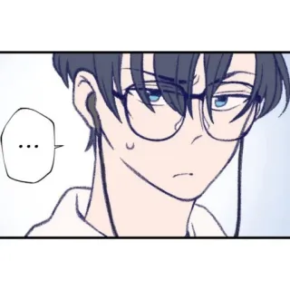 🌫 a30a4f00 ... cartoon, anime, boy, glasses, character whatsapp sticker