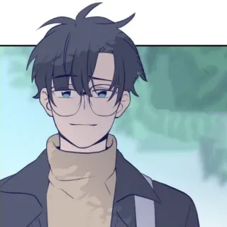 🌨 a9b082d1 anime, glasses, character, male, cartoon, korean whatsapp sticker