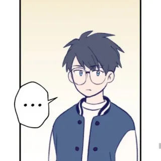 🌨 affe7db2 ... boy, glasses, speech bubble, anime, cartoon, character whatsapp sticker