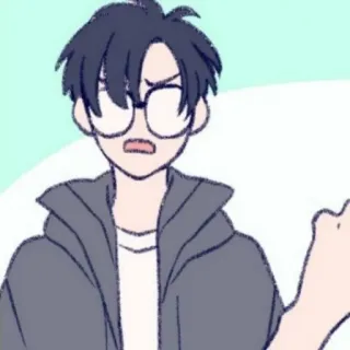 ⚓️ c2bc2627 cartoon, character, glasses, middle finger whatsapp sticker