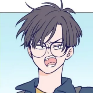 🌫 dc8356e6 cartoon, glasses, angry, male, portrait, comic, face whatsapp sticker