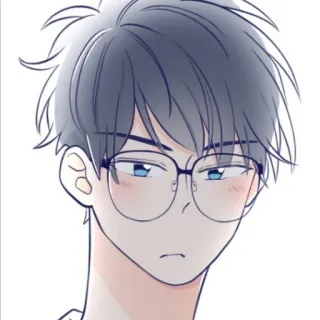 🌫 ed584042 anime, manga, cartoon, glasses, character, boy whatsapp sticker