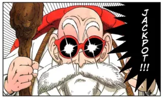 😁 3d72edd7 Master Roshi Dragon Ball JACKPOT !!! アニメ, マンガ, ドラゴンボール, 亀仙人, 大当たり telegram sticker