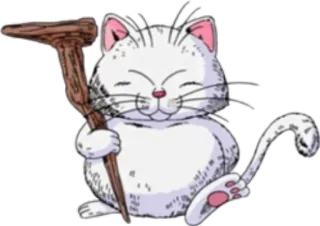 😊 ae7e1fe0 猫, 動物, スタッフ, 白, 漫画, キャラクター telegram sticker