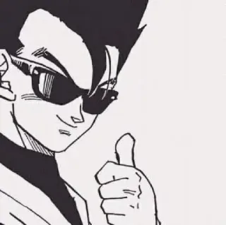 👍 06445a57 Gohan Dragon Ball Аниме, Драгон Болл, Гохан, Большой палец вверх, Манга, Персонаж, Очки, Круто telegram sticker