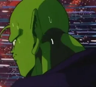 😰 2c1d4111 Piccolo Dragon Ball Аниме, Драгонболл Зет, Пикколо, Зеленый, Обеспокоенный telegram sticker