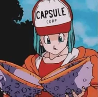 🤔 3f01c4f1 Bulma Dragon Ball CAPSULE CORP аниме, Dragon Ball, Булма, Капсульная Корпорация, мультфильм telegram sticker