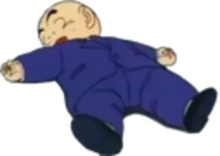 💀 5af06c9d Krillin Dragon Ball аниме, мультфильм, персонаж, падший, уставший, сонный, dragon ball z telegram sticker