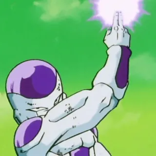 👆 6c384e31 Frieza Dragon Ball Фриза, средний палец, аниме, Dragon Ball, жест, оскорбительный telegram sticker