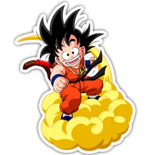 🌟 8bc0de68 Goku Dragon Ball Goku, Dragon Ball, anime, cloud, flying, kid Goku, saiyan telegram sticker