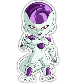 🔮 9bedc903 Frieza Dragon Ball anime, cartoon, frieza, dragon ball, villain, chibi telegram sticker