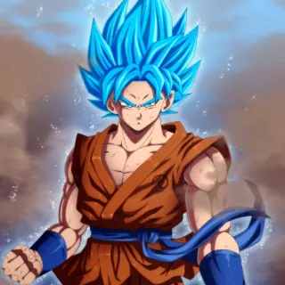🤩 e01d488b Goku Dragon Ball Goku, Dragon Ball, anime, manga, super saiyan, capelli blu, combattente telegram sticker