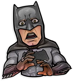 😨 efdc6c04 Batman Batman, superbohater, postać z komiksu, przestraszony telegram sticker