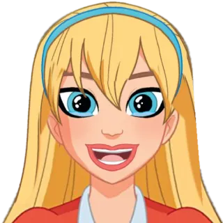 😀 77b03384 cartoon, female, blonde hair, smile, girl whatsapp sticker