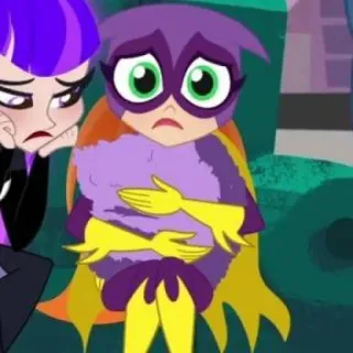 ✨ a8a7d87e Batgirl DC Super Hero Girls cartoon, superheld, meisje, verdrietig, bezorgd telegram sticker